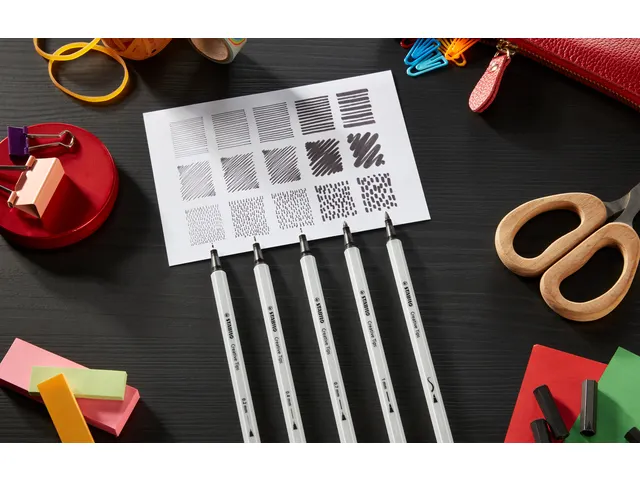 Feutre Creative Tips STABILO Arty pointes assorties noir blister 5 pi