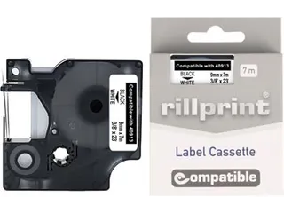 compatible D1 tape Dymo 40913 9 mm zwart op wit - 2