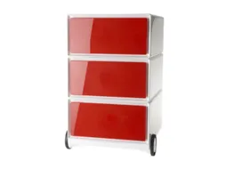 mobiel ladeblok,HxBxD 642x390x436mm,3lade(n),romp wit,front rood