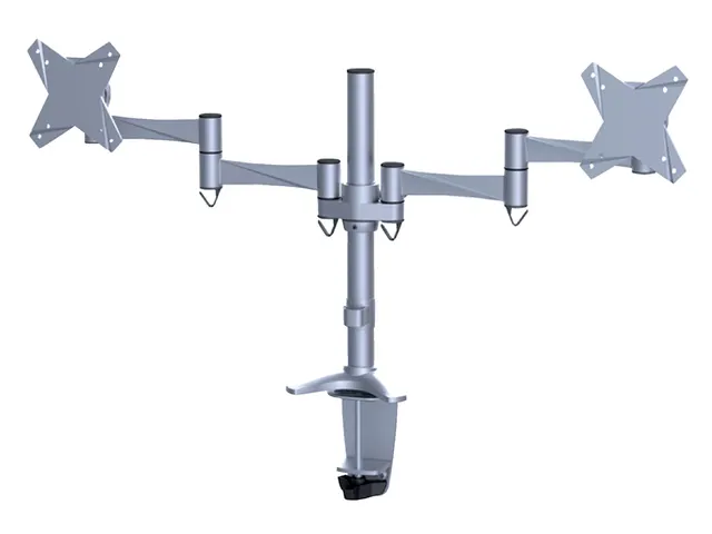 Monitorarm FPMA-D1330D 2 Schermen tot 27 Inch Klem en doorvoer Zilver