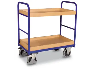 Etagewagen 250kg 1000x600mm H 950mm 2 Etages Hout Ral5010 - 2