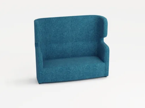 sofa,2-zits,geluidabsorberend,stof blauw,HxBxD 1330x1570x760mm