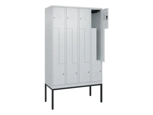 Z-garderobekast,HxBxD 2120x1200x500mm,vak B 150/300mm,cil.-slot