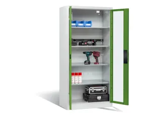 acculaadkast 1950x930x500mm 5stekkerdozen 230V cil.-slot front RAL6011 - 3