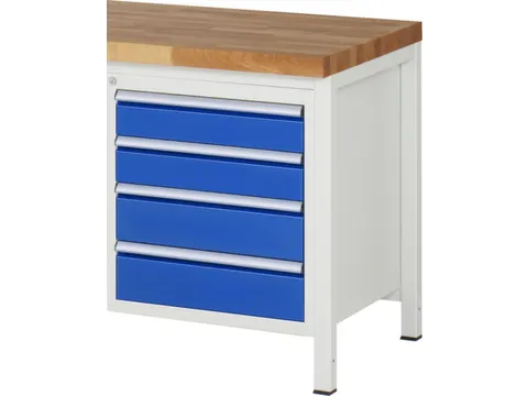laden-onderbouw,v. werkbank,HxBxD 620x580x650mm,4lade(n),romp RAL7035
