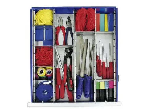 lade-indelingsset,12vakken,v. front H 100mm,staal verzinkt