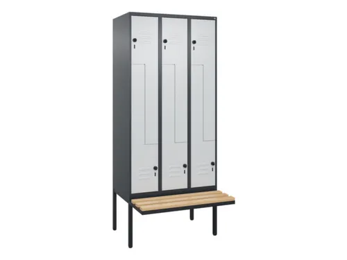 Z-garderobekast,HxBxD 2120x900x815mm,6vak,vak B 300mm,draaigrendel