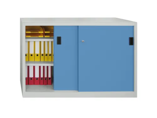 schuifdeurkast,HxBxD 1000x1500x600mm,RAL7035,front RAL5012