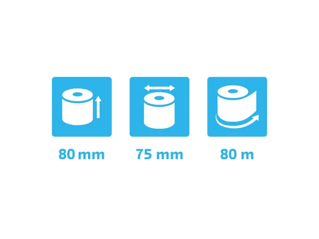 Bobine pour tickets de caisse 80x73m - 80m - 1 pli thermique 48/m2- gr