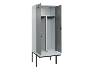 PBM-locker met bank,HxBxD 2120x800x815mm,2vak,vak B 400mm,draaigrendel - 1