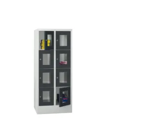 lockerkast,HxBxD 1518x600x500mm,2x4vakken,RAL7035,front RAL7016 - 2
