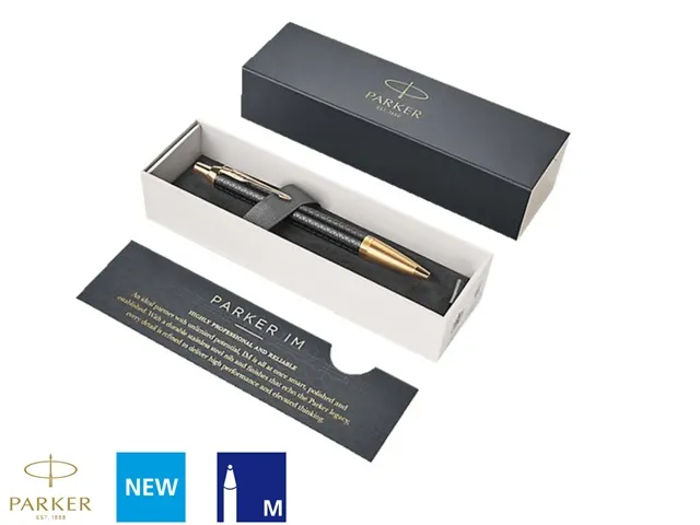 Balpen Parker IM Premium Black GT Medium Blauwe inkt
