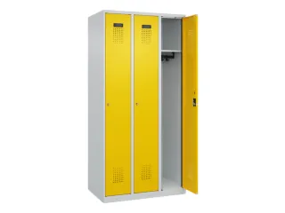 locker,HxBxD 1850x900x500mm,3vak,vak B 300mm,cil.-slot,staand op vloer - 2