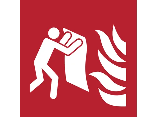 Pictogram bordje Djois Brandblusdeken 200x200mm rood