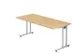 bureau,HxBxD 740x1800x800mm,blad esdoorn,C-voet RAL9006
