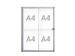 Binnenvitrine wand MAULextraslim whiteboard 4xA4 met slot