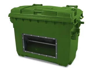 strooigoedbak,660l,HxBxD 1000x1360x765mm,HDPE,groen,deksel groen - 1