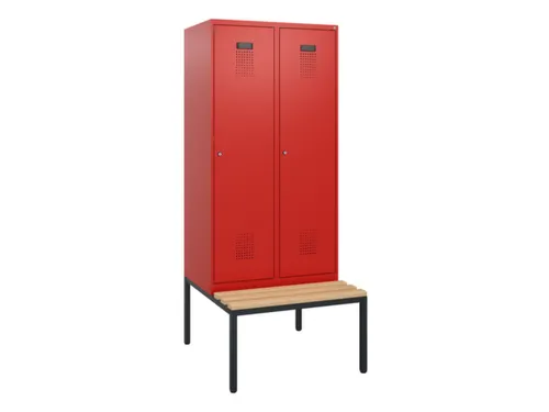locker met bank,HxBxD 1950x800x815mm,2vak,vak B 400mm,cilinderslot