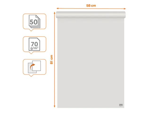 Flipoverpapier Nobo gerecycled 58x81cm dubbelzijdig plano 50vel