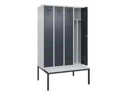 locker met bank,voor scheiding van kleding,HxBxD 2120x1200x815mm,4vak
