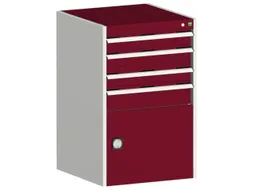ladekast HxBxD 1000x650x525mm 4laden romp RAL7035 front RAL3004