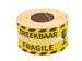 Waarschuwingsetiket Rillprint fragile 46x125mm geel 250 stuks