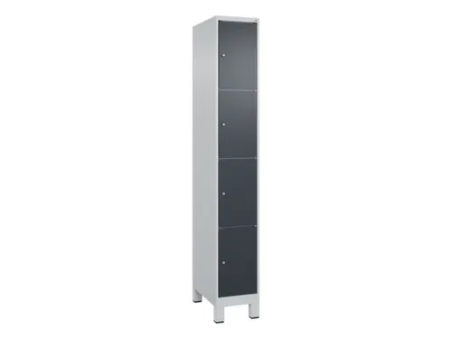 lockerkast,HxBxD 1950x300x500mm,1x4vakken,vak B 300mm,cil.-slot,voeten