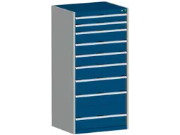 ladekast HxBxD 1600x800x750mm 9laden zware lasten RAL7035 RAL5010