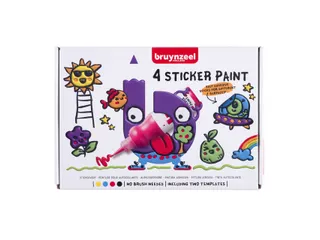 Stickerverf Bruynzeel met 2 sjablonen assorti 4 stuks - 4