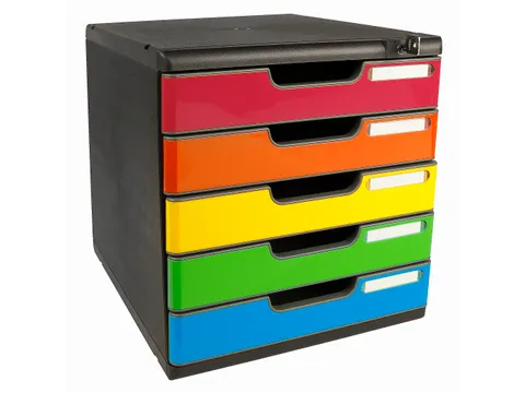 Ladenbox Modulo A4 5 Lades Afsluitbaar Met Sleutel Harlekijn Glossy