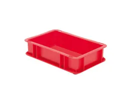 Euronorm-stapelbak 2.7l 75x300x200mm Wanden/bodem Gesloten Rood