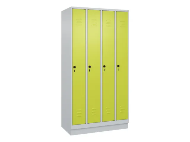 locker,HxBxD 1950x1000x500mm,4vak,vak B 250mm,draaigrendel,sokkel