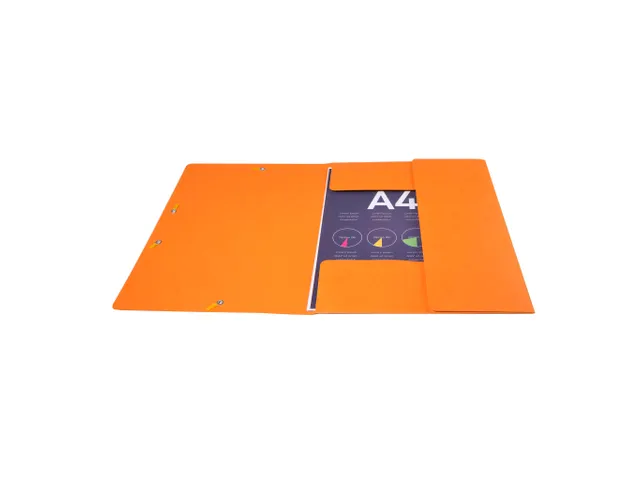 Elastomappen A4 glanskarton 3 kleppen monobloc-Oranje