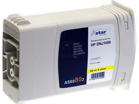 AS60803 ASTAR HP 80 DNJ Inkt geel rebuilt Blister 350ml
