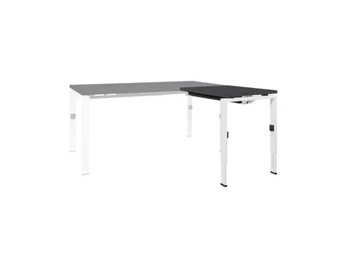 Bureau Linesto N4 aanbouwtafel 80x60cm houtprint schaduw 25mm wit