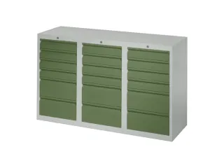 ladekast HxBxD 900x1500x500mm 18laden RAL7035 front RAL6011 - 2