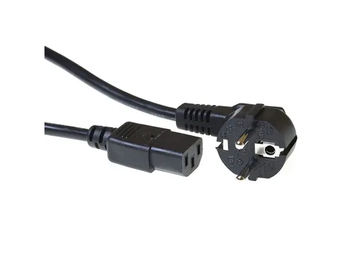 Kabel ACT Netsnoer CEE 7/7 male - C13 zwart 3 meter