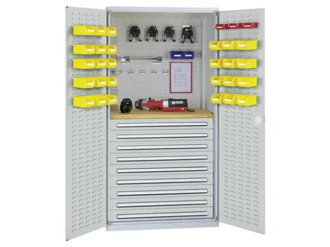 kast met sleufplaat,HxBxD 1950x1000x600mm,9lade(n),RAL5010