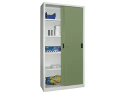 schuifdeurkast,HxBxD 1950x1000x600mm,RAL7035,front RAL6011