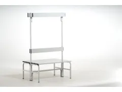 banc double HxLxP 1650x1015x725mm barres alu structure acier RAL7035