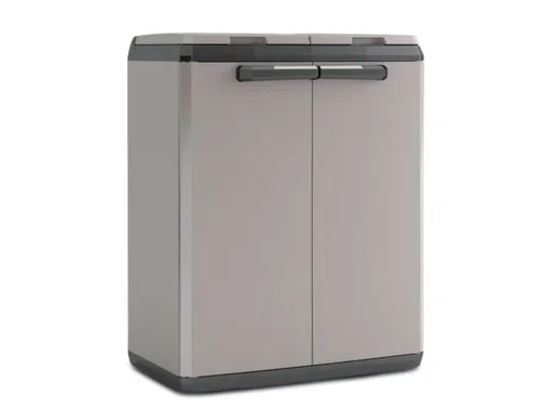 afvalverzamelstation,2x110l,HxBxD 850x680x390mm,romp PP grijs/zwart
