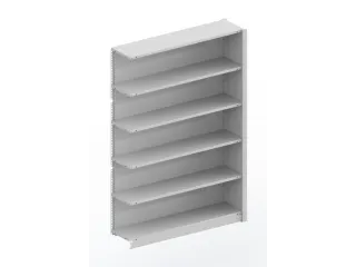kantoorstelling aanbouwveld HxBxD 1850x1256x335mm 5 OH Stalen Ral7035 - 1