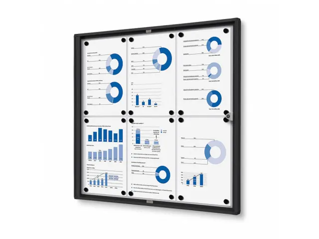 Vitrinekast Mededelingenbord Indoor Economy 6xA4 Zwart
