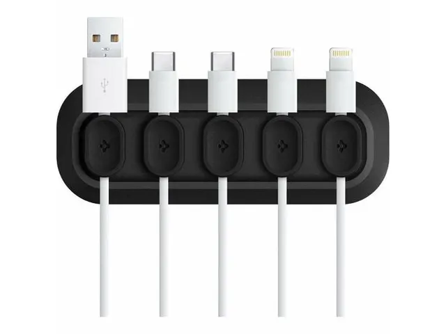 Spigen Magnetische kabelhouder voor bureau zwart LD101