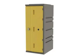 Kunststof locker,HxBxD 910x385x470mm,1vakken,draaigrendel,romp grijs