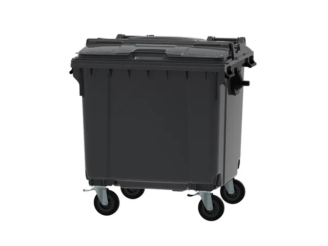 Container 1100 liter split deksel Grijs Kunststof