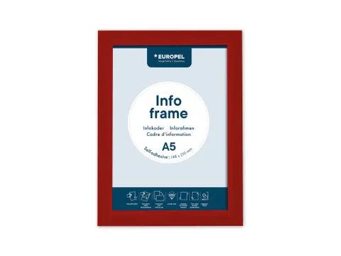 Europel Infokader Zelfklevend A5 2 stuks/Rood
