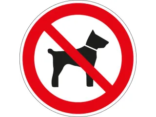 verbodsbord,verboden v. honden,sticker,folie,standaard,Ø 200mm - 1