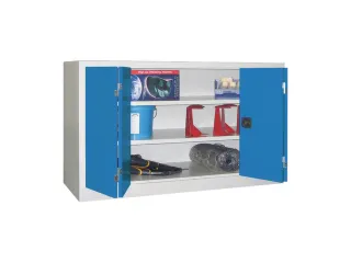 Ruime Vouwdeurkast 1000x1500x400mm 2legborden Ral7035 Front Ral5012 - 1