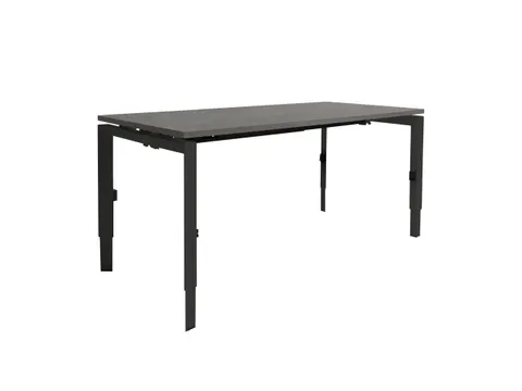 Bureau Linesto N3 hoogte instelbaar 140x80cm Logan eiken, poot Zwart